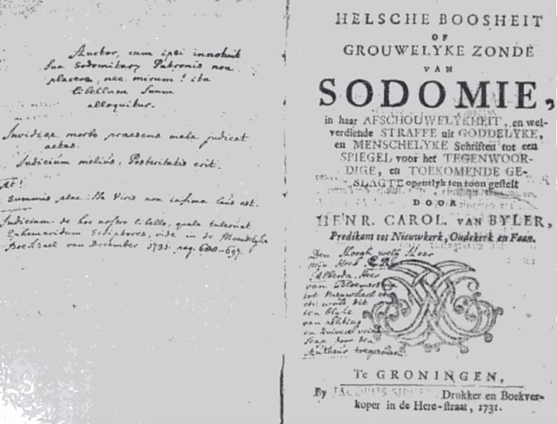 Het boekje van Van Bijler. ''De Helsche Boosheit of de Grouwelijke Sonde der Sodomie''. Foto: Historische Kring Zuidwolde